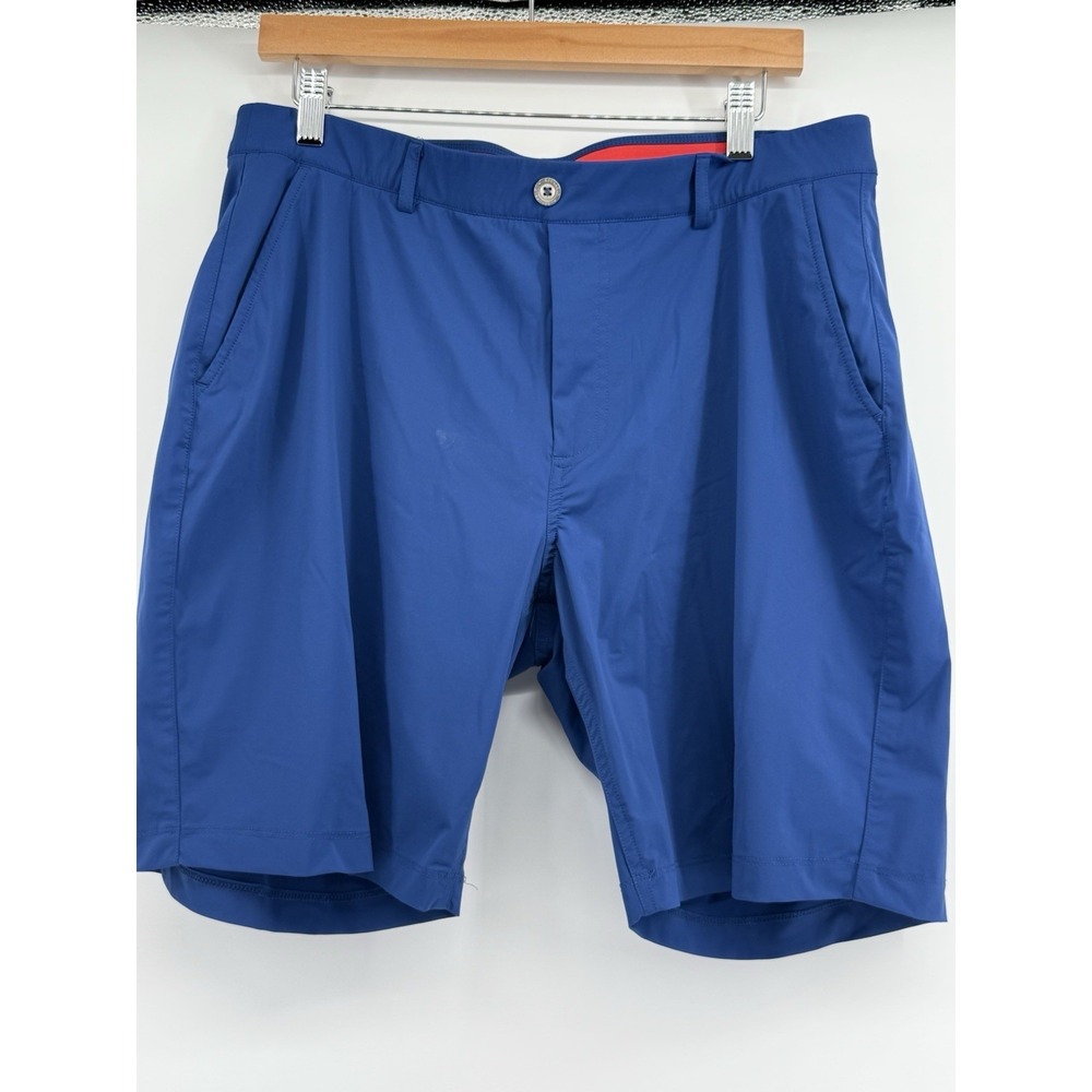 Redvanly Shorts Men's Large Blue Hanover Pull On Golf Tennis Performance Stretch